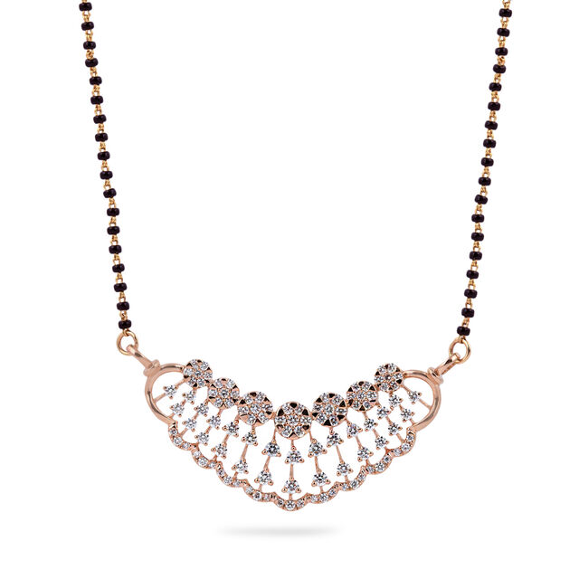 Crescent Elegance Diamond Mangalsutra 