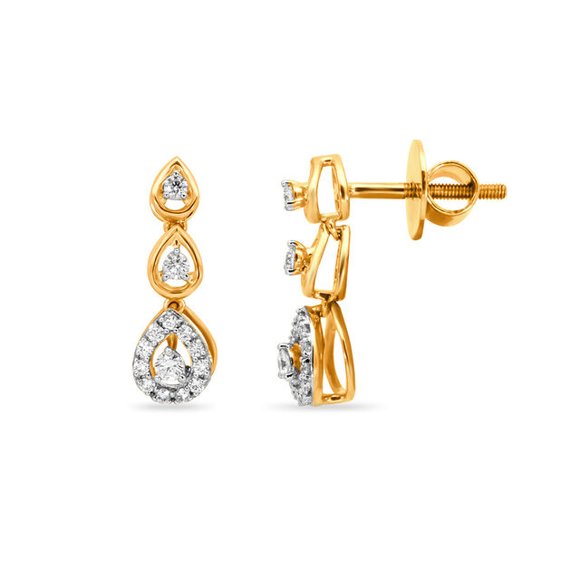 Tanishq 18 Karat Diamond Pendant and Earrings Set for Women 2