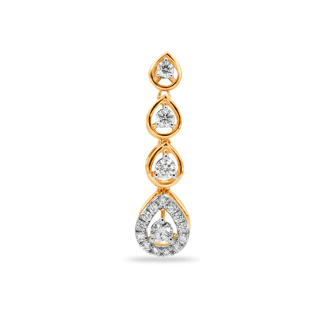 Tanishq 18 Karat Diamond Pendant and Earrings Set for Women 3