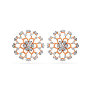 Tanishq 18 Karat Diamond Pendant and Earrings Set for Women