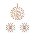 Tanishq 18 Karat Diamond Pendant and Earrings Set for Women 3