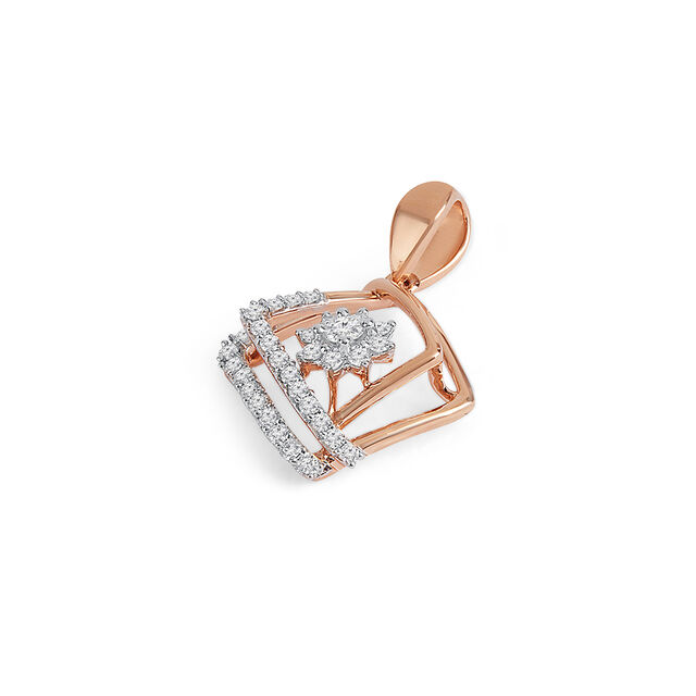 Tanishq 18KT Diamond Pendant and Earrings Set for Women 3