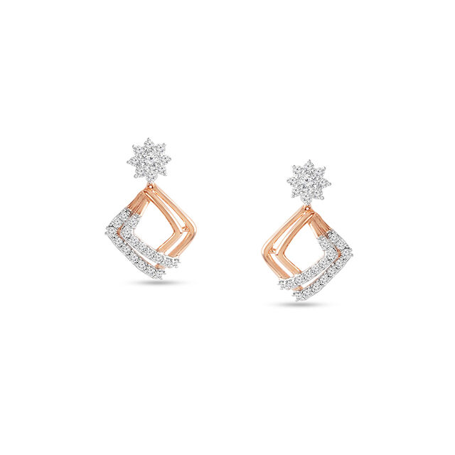 Tanishq 18KT Diamond Pendant and Earrings Set for Women 4