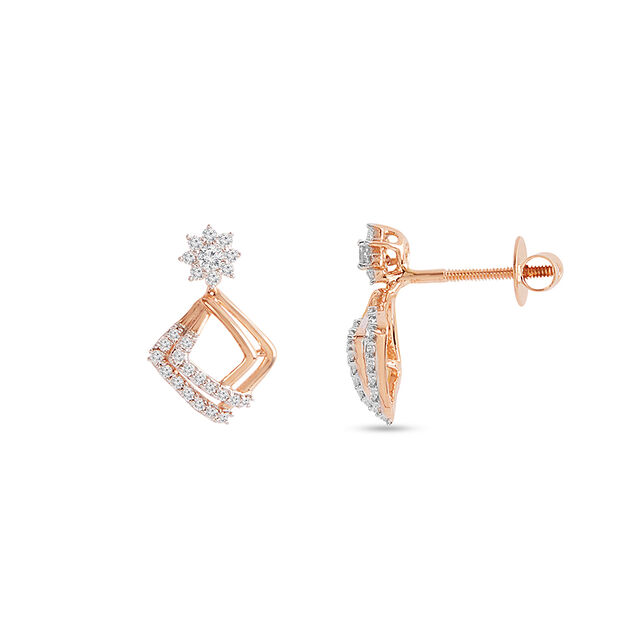 Tanishq 18KT Diamond Pendant and Earrings Set for Women 5