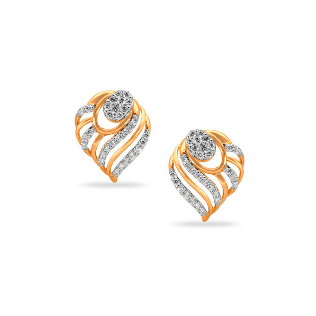 Tanishq 18 Karat Diamond Pendant and Earrings Set for Women 