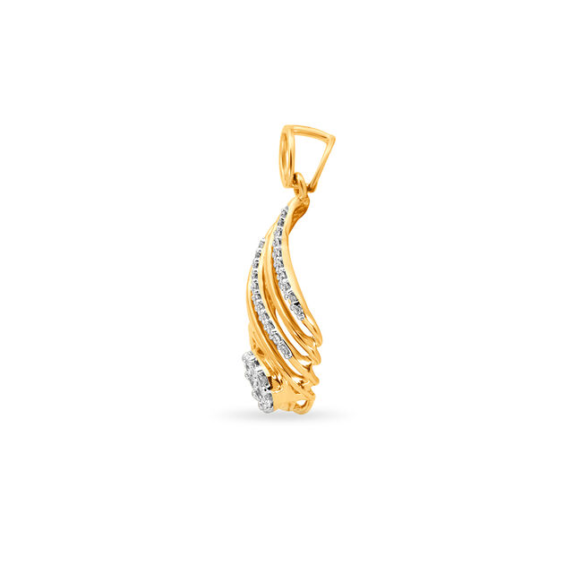 Tanishq 18 Karat Diamond Pendant and Earrings Set for Women 4