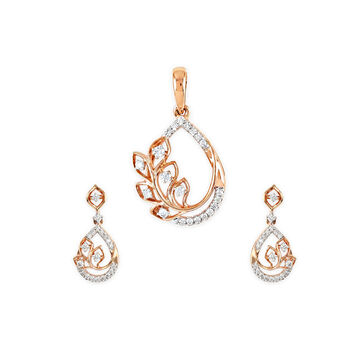 Tanishq 18 KT Leaf Frame Setfor Women