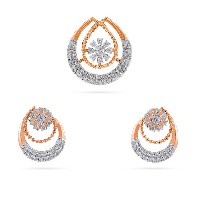 Elegant Crescent Diamond Set 