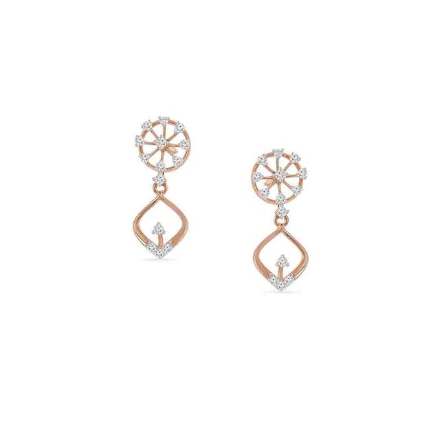 Tanishq 18 KT Circle Drop Earrings for Women 
