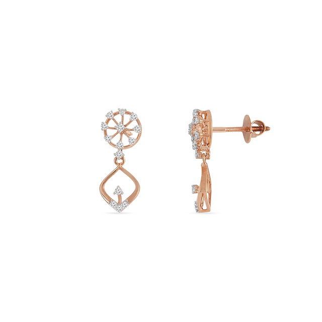 Tanishq 18 KT Circle Drop Earrings for Women 2