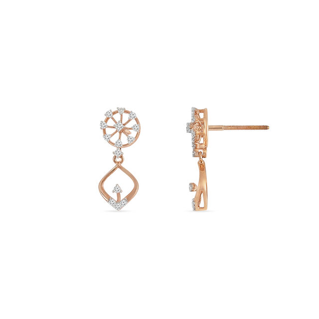 Tanishq 18 KT Circle Drop Earrings for Women 4
