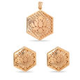 Tanishq 18 Karat Gold Pendant and Earrings Set for Women 