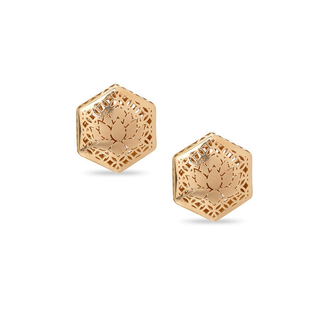 Tanishq 18 Karat Gold Pendant and Earrings Set for Women 4