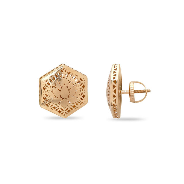 Tanishq 18 Karat Gold Pendant and Earrings Set for Women 5