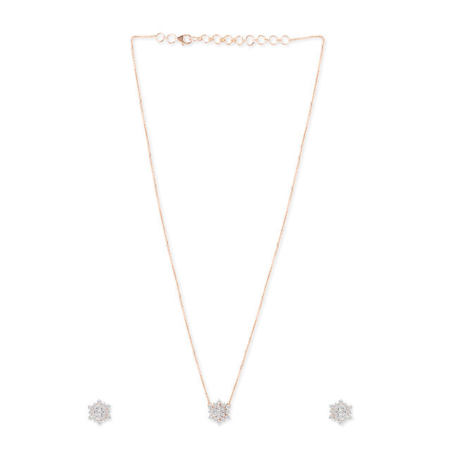 Tanishq 18KT Diamond Necklace Set for Women 