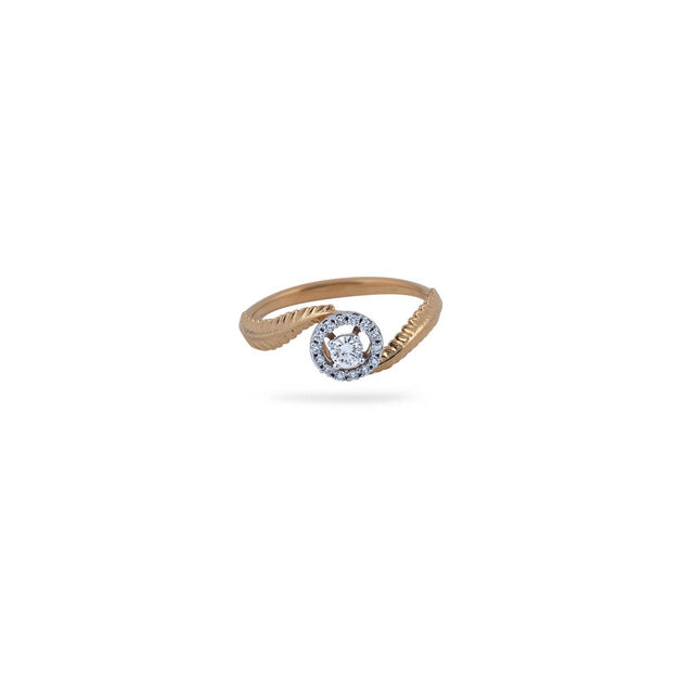 Leaf Vein Filigree Diamond Ring,,hi-res 