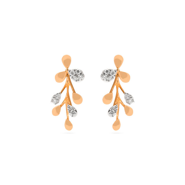 Rose Gold & Diamond Stud Earrings in 18K Rose Gold for Women 