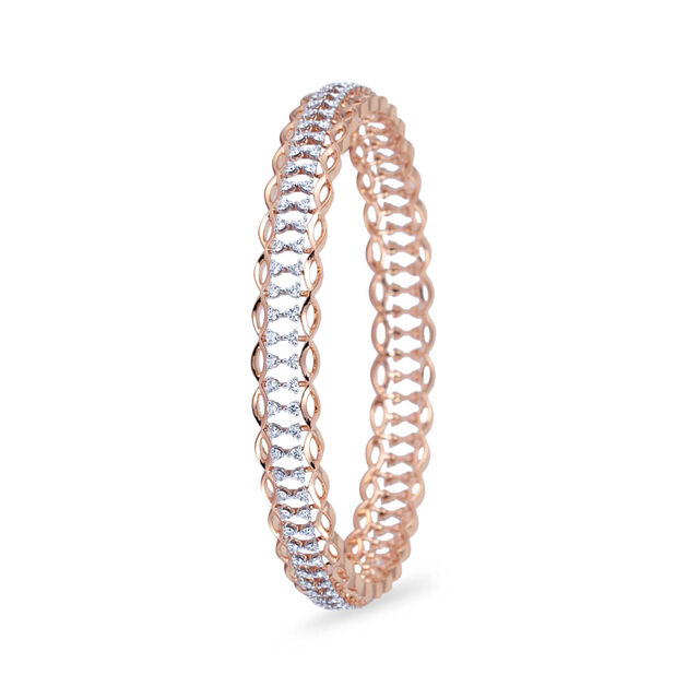 Curved Modern Minimalist Diamond Bangle,,hi-res 