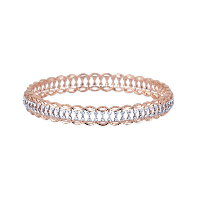 Curved Modern Minimalist Diamond Bangle,,hi-res 2