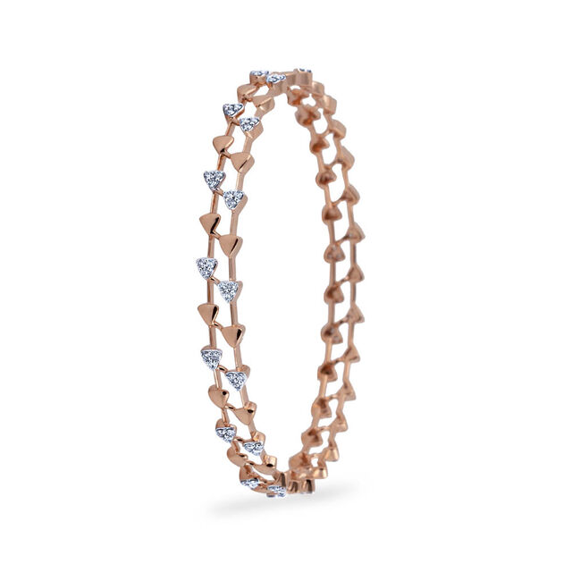 Intricate Heart Filigree Diamond Bangle 