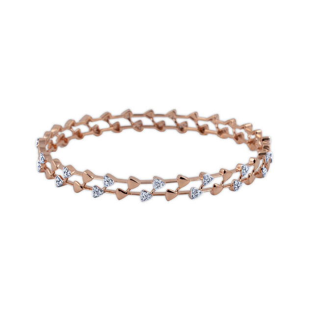 Intricate Heart Filigree Diamond Bangle 2