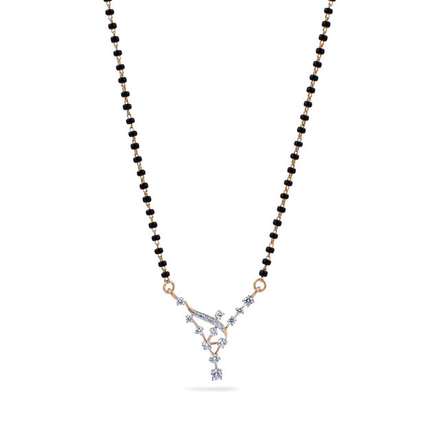 Cascading Teardrop Diamond Mangalsutra,,hi-res 