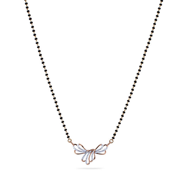 Elegant Butterfly Diamond Mangalsutra,,hi-res 