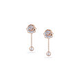 Rose Motif Diamond Drop Earrings 