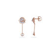 Rose Motif Diamond Drop Earrings 2