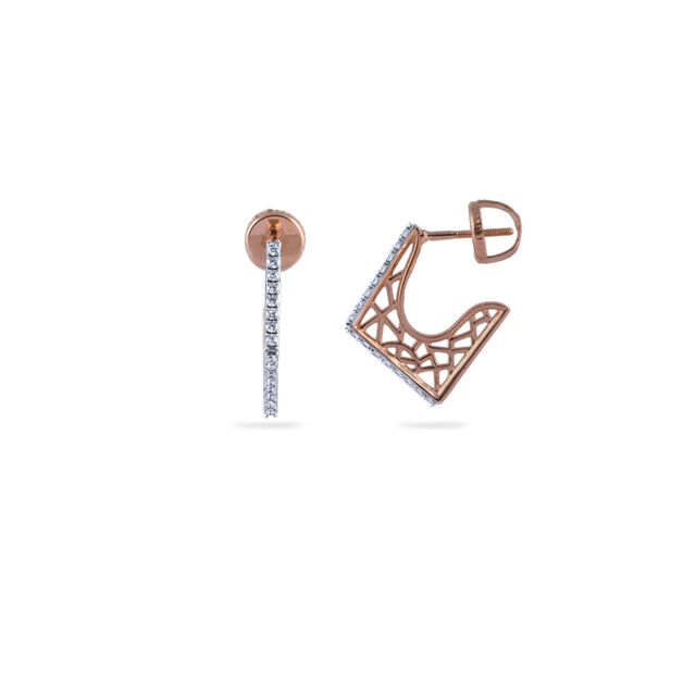 Geometric Diamond Drop Earrings 