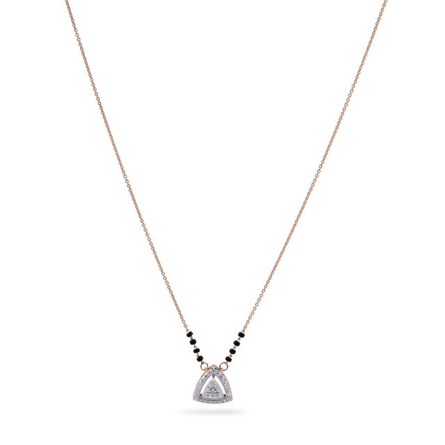 Triangular Diamond Pendant Mangalsutra,,hi-res 