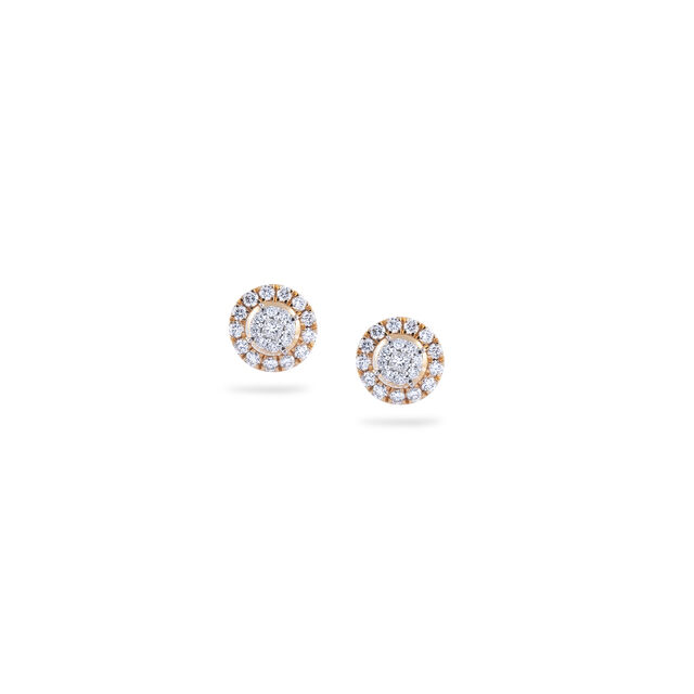 Classic Diamond Circle Stud Earrings 