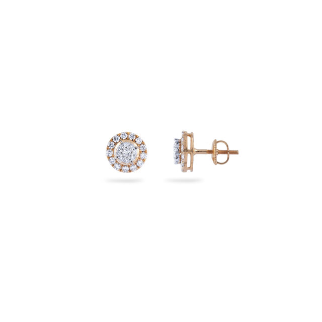 Classic Diamond Circle Stud Earrings 2