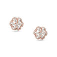 Floral Rose Gold Stud Earrings 