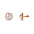 Floral Rose Gold Stud Earrings 2