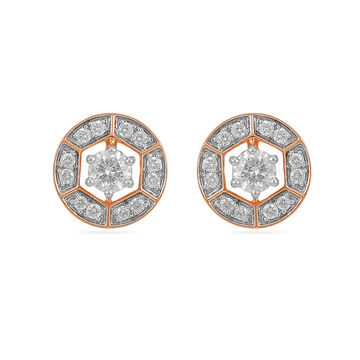 Elegant Rose Gold Hexagonal Studs
