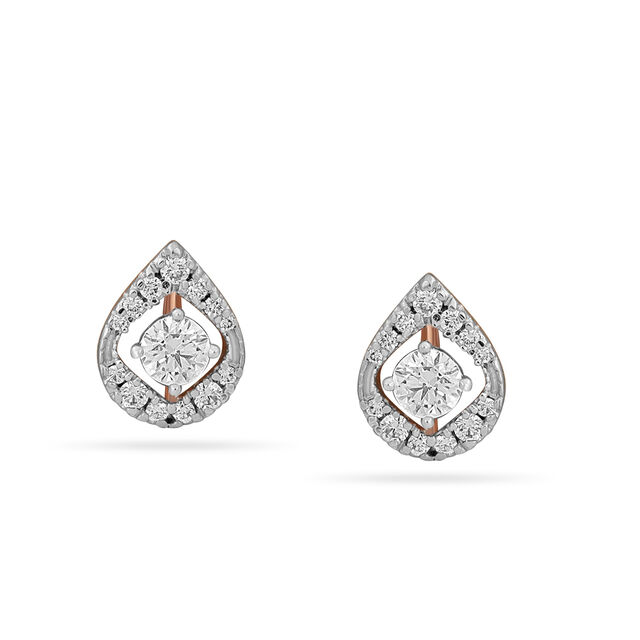 Deco Diamond Teardrop Earrings 