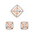 Tanishq 18 Karat Diamond Pendant and Earrings Set for Women 