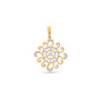Tanishq 18 Karat Diamond Pendant and Earrings Set for Women 4