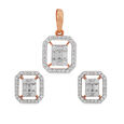 Tanishq 18 Karat Diamond Pendant and Earrings Set for Women 