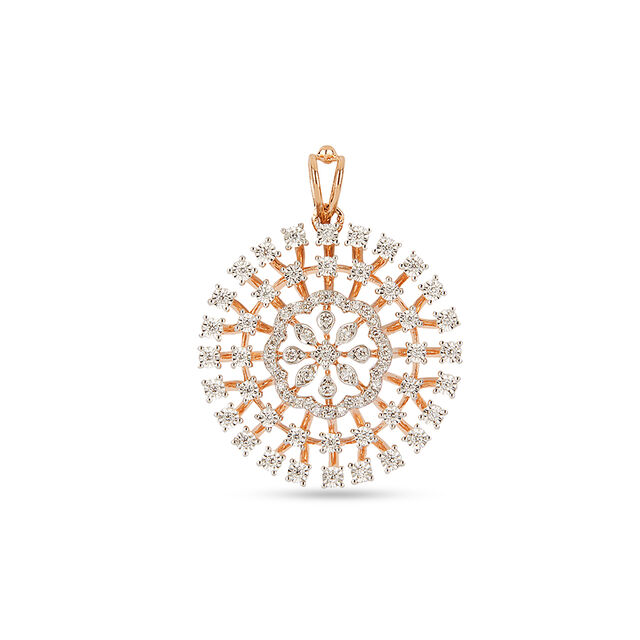 Tanishq 18KT Diamond Pendant and Earrings Set for Women 