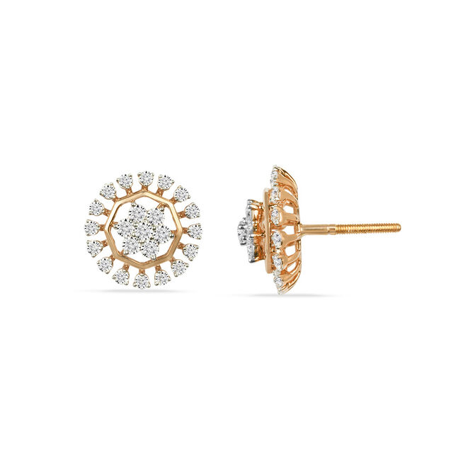 Tanishq 18KT Diamond Stud Earrings for Women 3