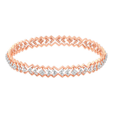 Sleek Zigzag Rose Gold Bangle