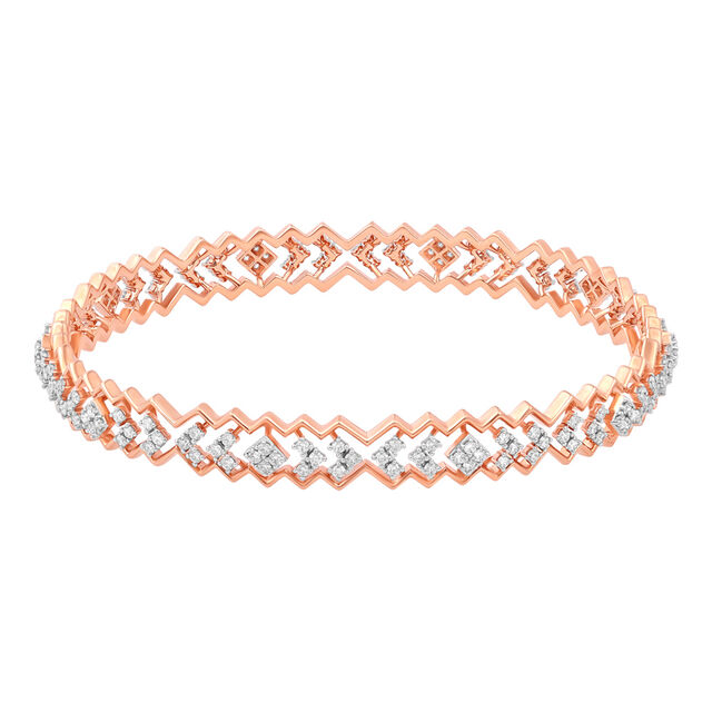 Sleek Zigzag Rose Gold Bangle 