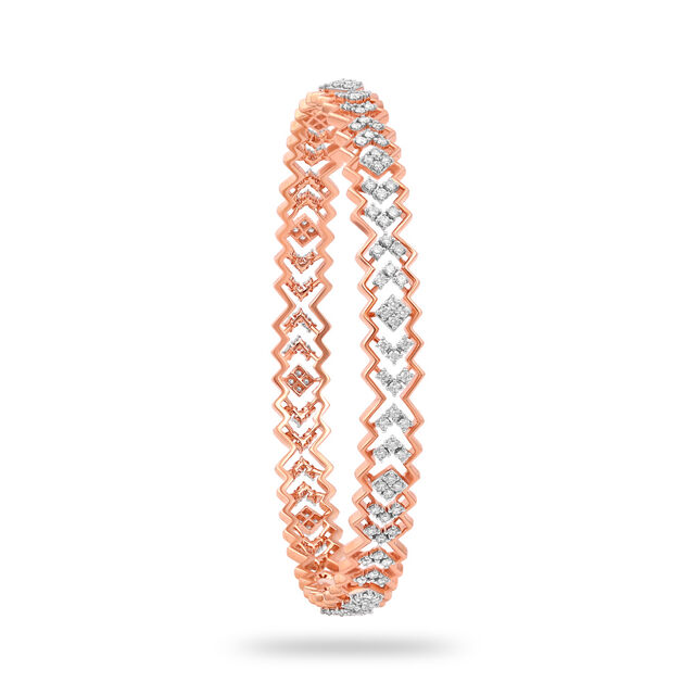 Sleek Zigzag Rose Gold Bangle 2