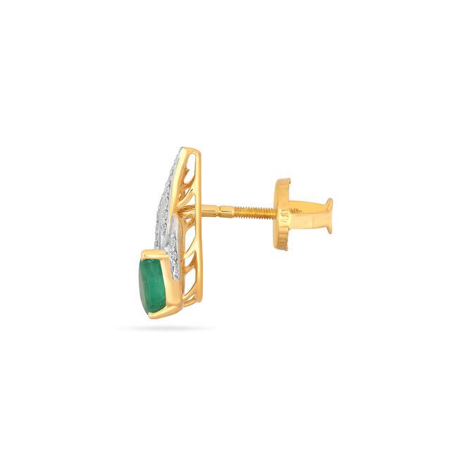Yellow Gold & Diamond Stud Earrings in 18K Yellow Gold for Women 3