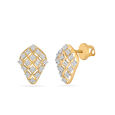 18K Yellow and White Gold & Diamond Stud Earrings 2