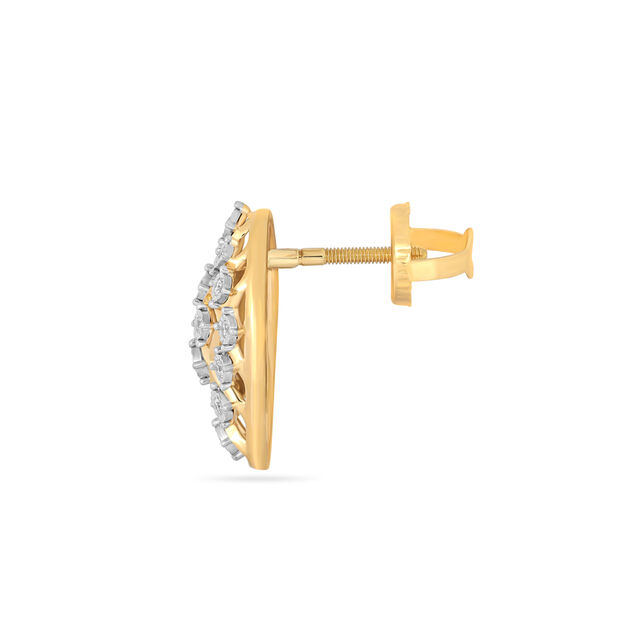 18K Yellow and White Gold & Diamond Stud Earrings 3