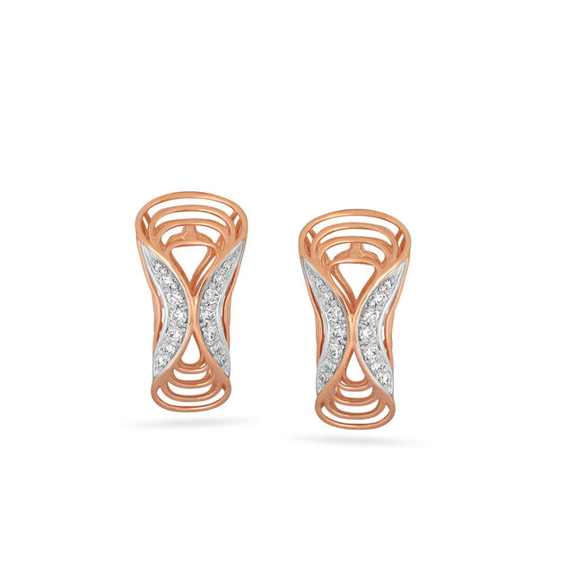 Curved Diamond Earrings 