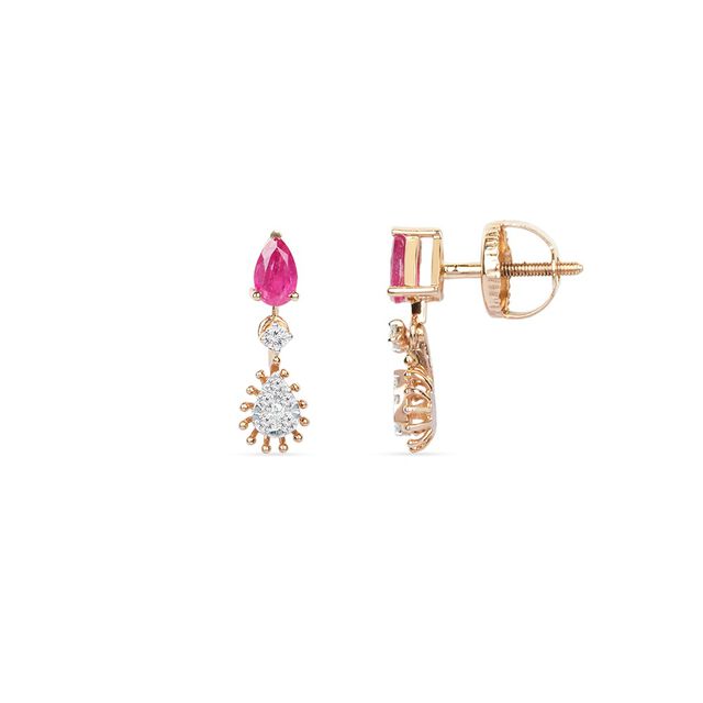 Tanishq 18KT  Gold Drop Earrings for Women 3